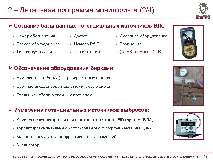 2 – Детальная программа мониторинга (2/4) Ø Создание базы данных потенциальных источников ВЛС: l