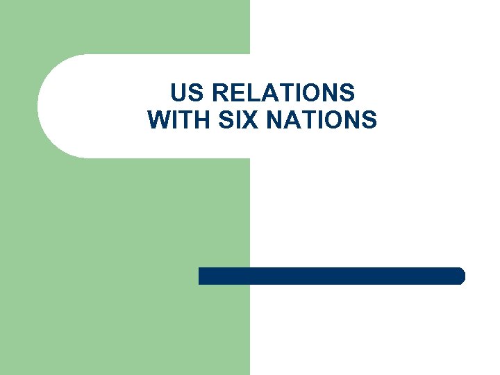 US RELATIONS WITH SIX NATIONS 