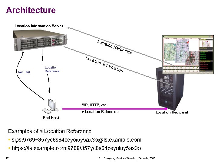 Architecture Location Information Server Loc a tion Loc Ref eren ce atio Request Location