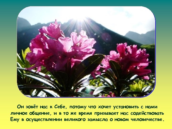 Он зовёт нас к Себе, потому что хочет установить с нами личное общение, и