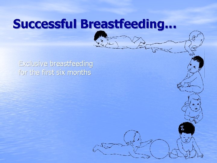 Successful Breastfeeding… Exclusive breastfeeding for the first six months 