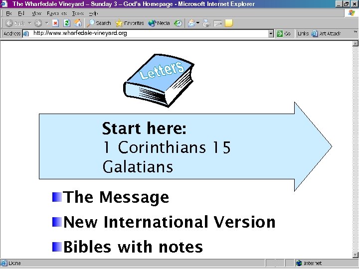 The Wharfedale Vineyard – Sunday 3 – God’s Homepage - Microsoft Internet Explorer http: