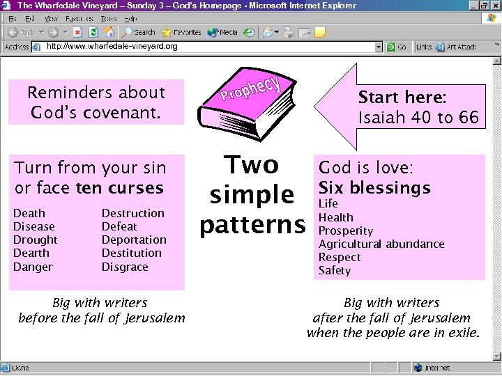 The Wharfedale Vineyard – Sunday 3 – God’s Homepage - Microsoft Internet Explorer http: