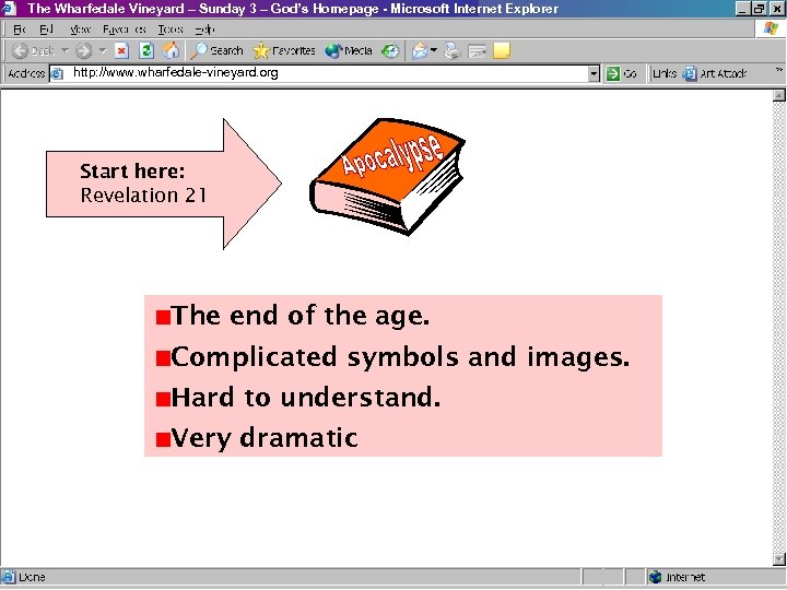 The Wharfedale Vineyard – Sunday 3 – God’s Homepage - Microsoft Internet Explorer http: