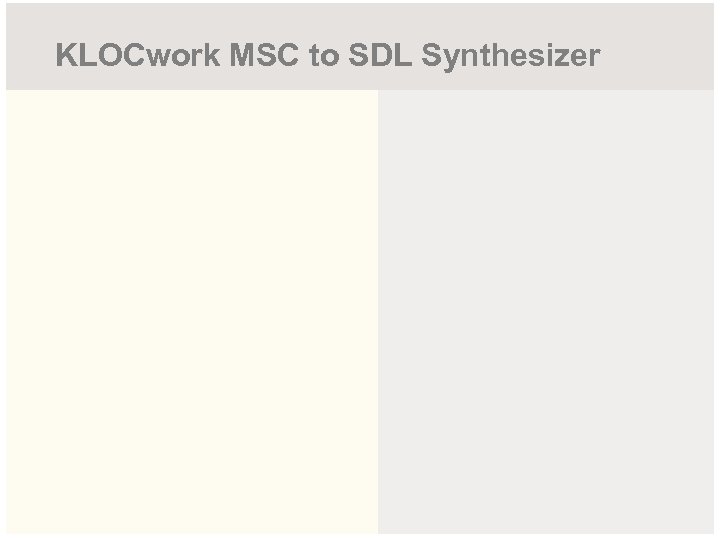 KLOCwork MSC to SDL Synthesizer 