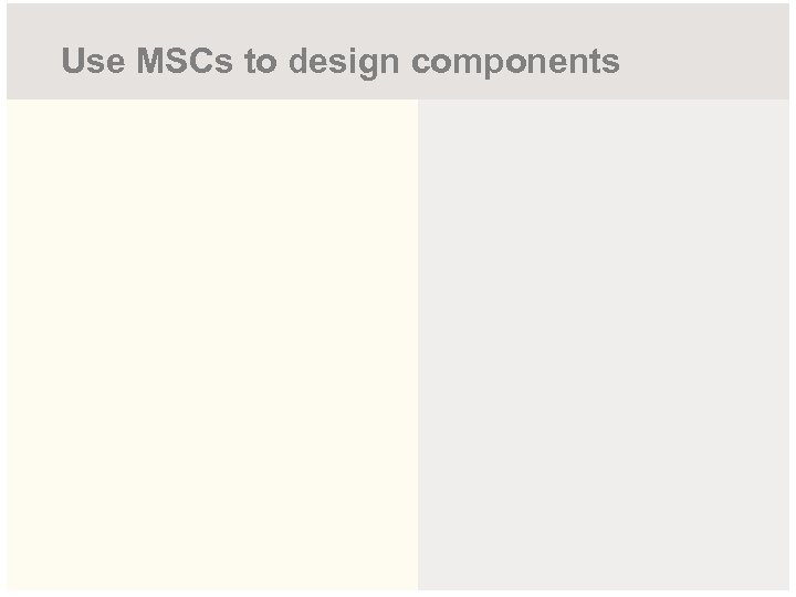 Use MSCs to design components 