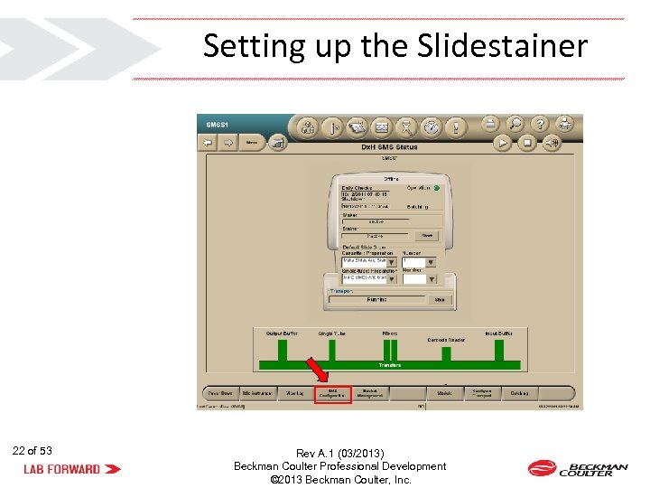 Setting up the Slidestainer 22 of 53 Rev A. 1 (03/2013) Beckman Coulter Professional