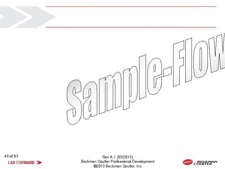 48 of 53 Rev A. 1 (03/2013) Beckman Coulter Professional Development © 2013 Beckman