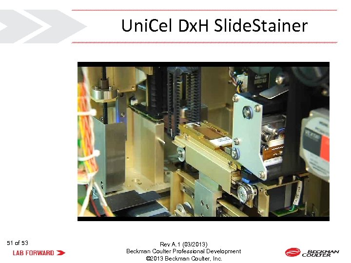 Uni. Cel Dx. H Slide. Stainer 51 of 53 Rev A. 1 (03/2013) Beckman
