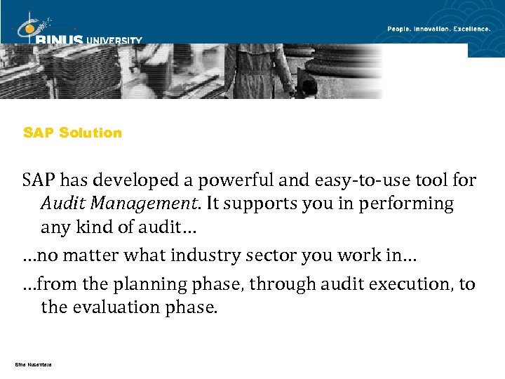 Audit Management with SAP Solution SAP has developed a powerful and easy-to-use tool for