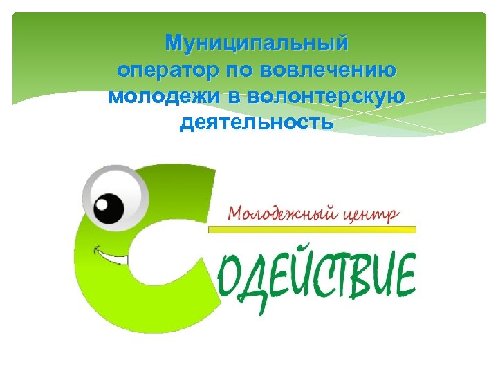 Муниципальный оператор по вовлечению молодежи в волонтерскую деятельность 