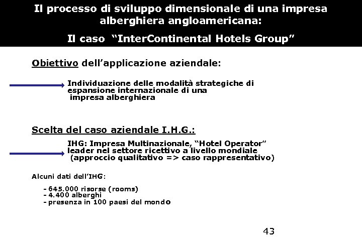 Il processo di sviluppo dimensionale di una impresa alberghiera angloamericana: Il caso “Inter. Continental