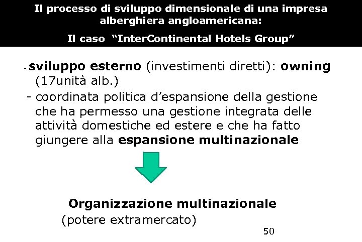 Il processo di sviluppo dimensionale di una impresa alberghiera angloamericana: Il caso “Inter. Continental
