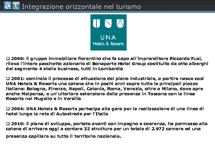 Integrazione orizzontale nel turismo q 2000: il gruppo immobiliare fiorentino che fa capo all’imprenditore