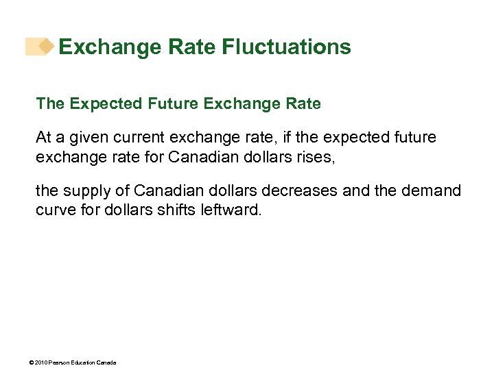Exchange Rate Fluctuations The Expected Future Exchange Rate At a given current exchange rate,