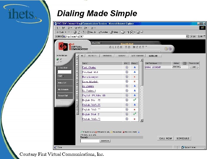 Dialing Made Simple Courtesy First Virtual Communications, Inc. 