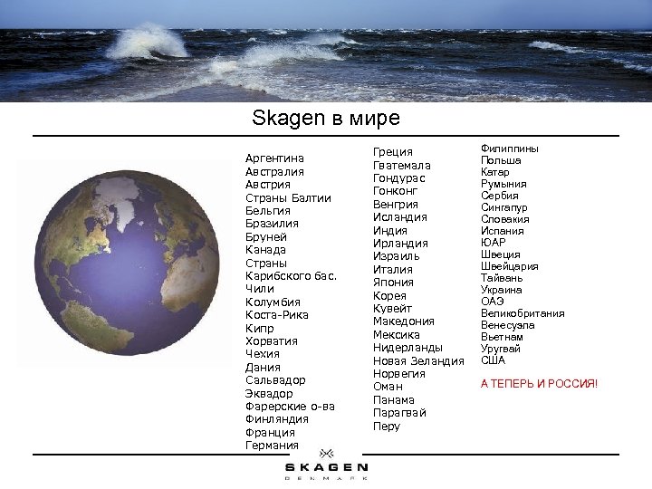 Skagen в мире Аргентина Австралия Австрия Страны Балтии Бельгия Бразилия Бруней Канада Страны Карибского