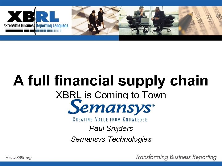 A financial supply XBRL is Coming