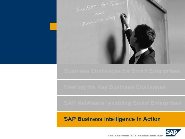 Business Challenges for Smart Enterprises Meeting the Key Business Challenges SAP Net. Weaver enabling