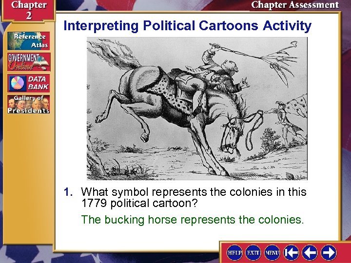 Interpreting Political Cartoons Activity 1. What symbol represents the colonies in this 1779 political