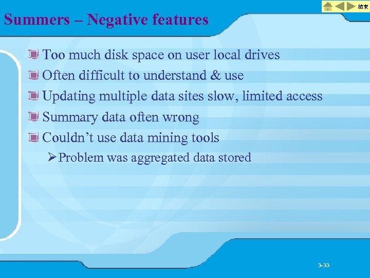 結束 Summers – Negative features Too much disk space on user local drives Often