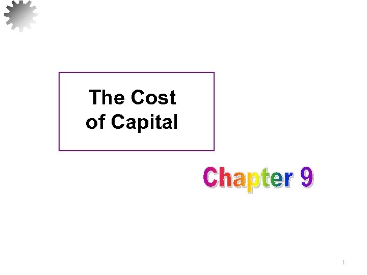 The Cost of Capital 1 