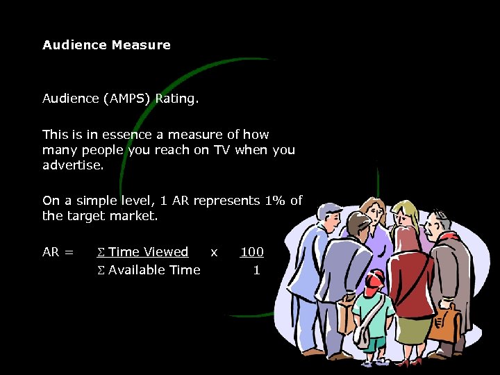 Audience Measure Audience (AMPS) Rating. This is in essence a measure of how many