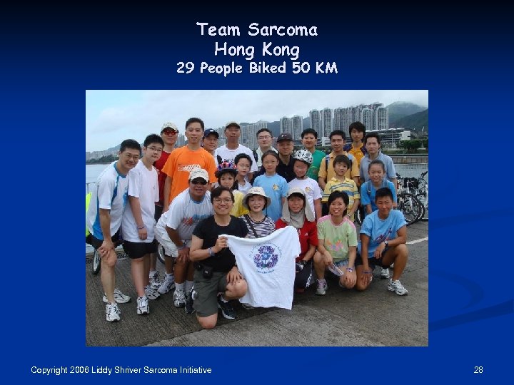 Team Sarcoma Hong Kong 29 People Biked 50 KM Copyright 2006 Liddy Shriver Sarcoma