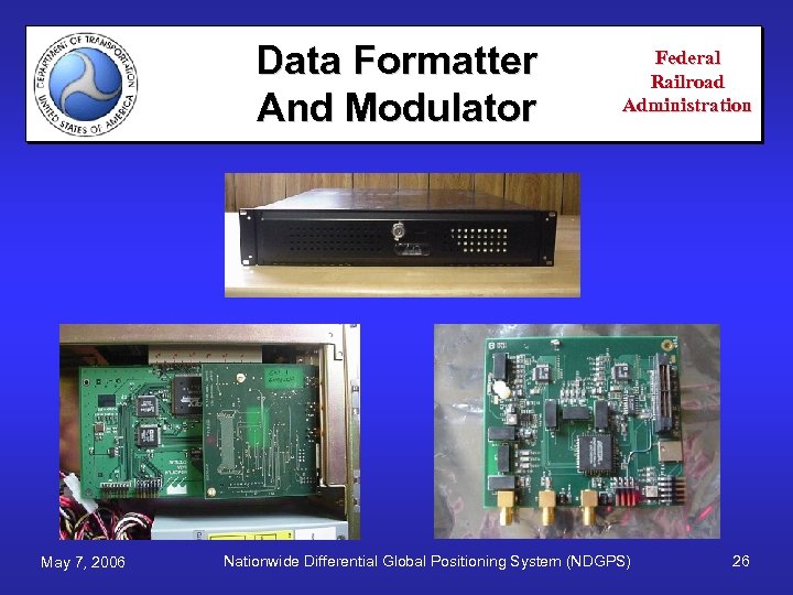 Data Formatter And Modulator May 7, 2006 Federal Railroad Administration Nationwide Differential Global Positioning