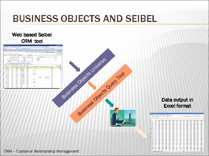 BUSINESS OBJECTS AND SEIBEL Web based Seibel CRM tool s er iv t ec
