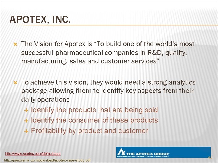 APOTEX, INC. The Vision for Apotex is “To build one of the world’s most