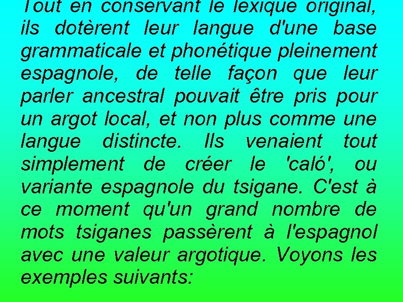 Tout en conservant le lexique original, ils dotèrent leur langue d'une base grammaticale et