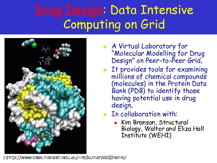 Drug Design: Data Intensive Computing on Grid n n n A Virtual Laboratory for