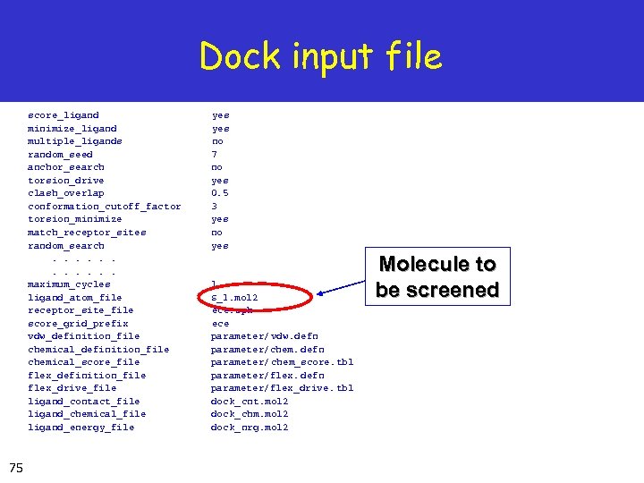 Dock input file score_ligand minimize_ligand multiple_ligands random_seed anchor_search torsion_drive clash_overlap conformation_cutoff_factor torsion_minimize match_receptor_sites random_search.