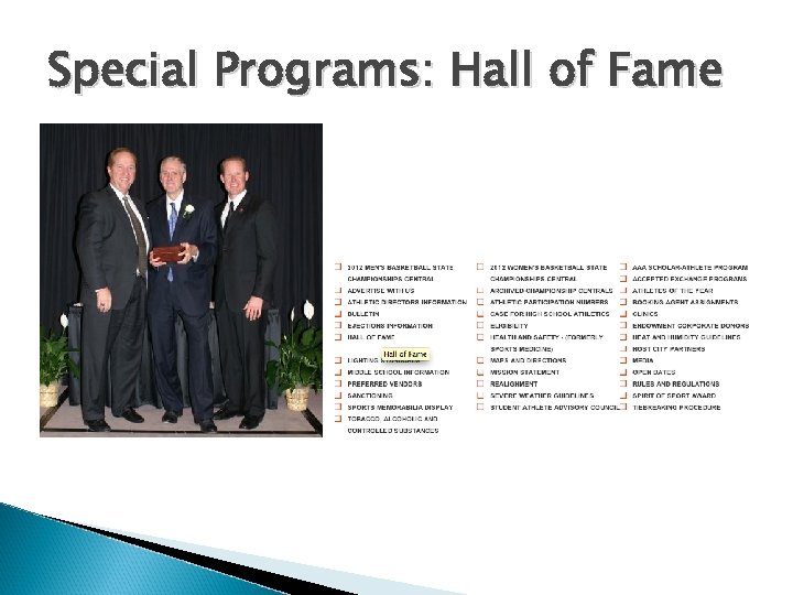 Special Programs: Hall of Fame 