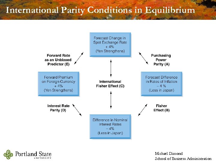 International Parity Conditions in Equilibrium Michael Dimond School of Business Administration 