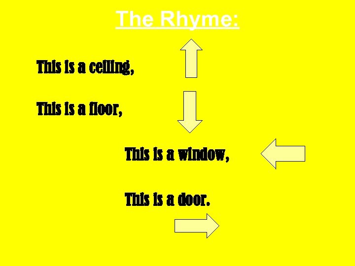 The Rhyme: This is a ceiling, This is a floor, This is a window,