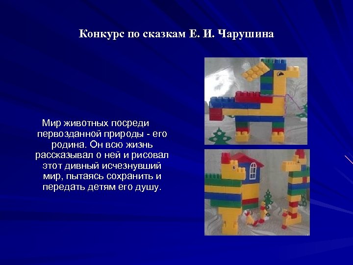Конкурс по сказкам Е. И. Чарушина Мир животных посреди первозданной природы - его родина.