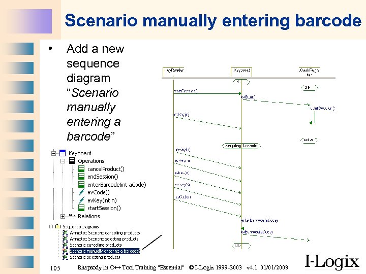 Scenario manually entering barcode • 105 Add a new sequence diagram “Scenario manually entering