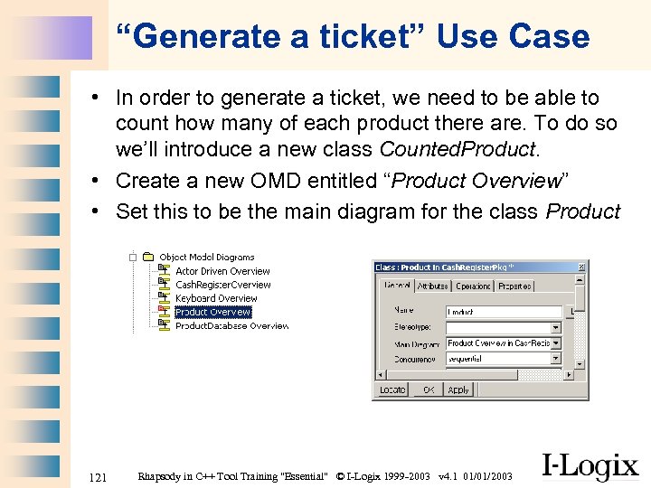 “Generate a ticket” Use Case • In order to generate a ticket, we need