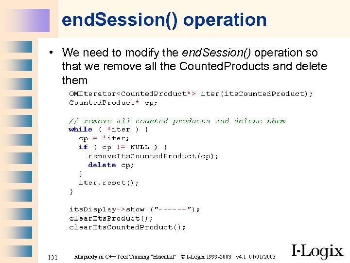 end. Session() operation • We need to modify the end. Session() operation so that