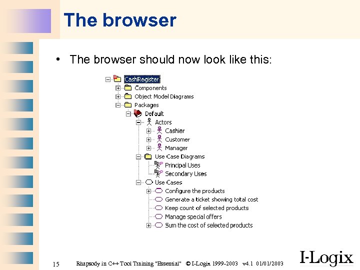 The browser • The browser should now look like this: 15 Rhapsody in C++