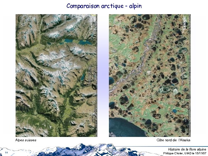 Comparaison arctique - alpin Alpes suisses 10 Côte nord de l'Alaska Histoire de la