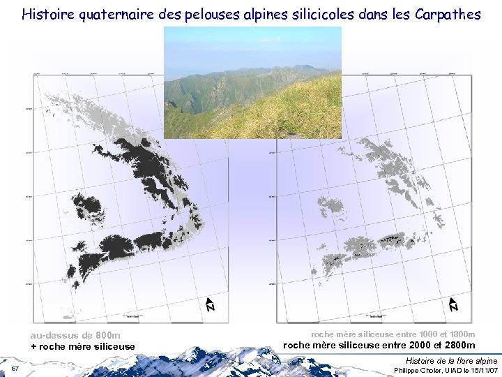 Histoire quaternaire des pelouses alpines silicicoles dans les Carpathes au-dessus de 800 m +