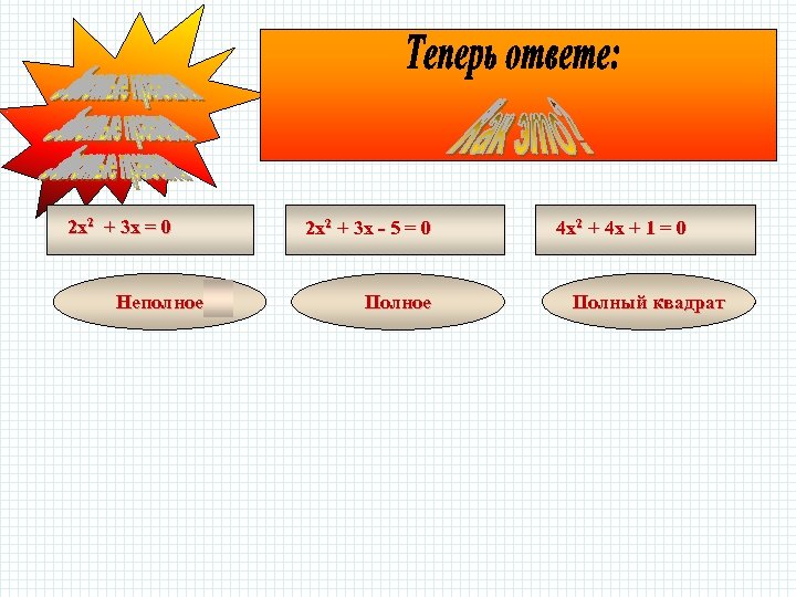 2 х2 + 3 х = 0 Неполное 2 х2 + 3 х -