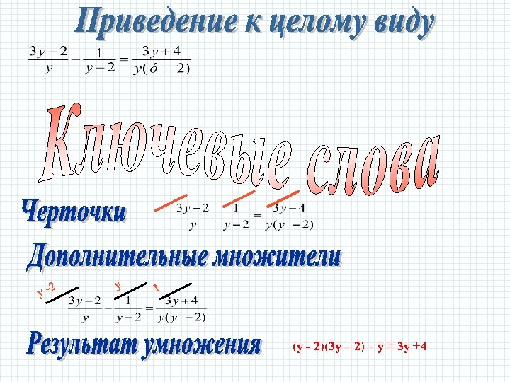 у -2 у 1 (у - 2)(3 у – 2) – у = 3