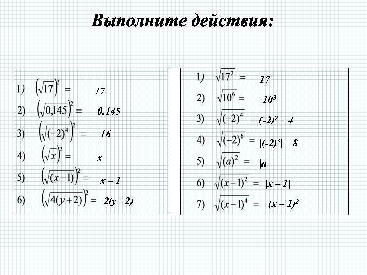 17 17 0, 145 16 х 103 = (-2)2 = 4 |(-2)3| = 8