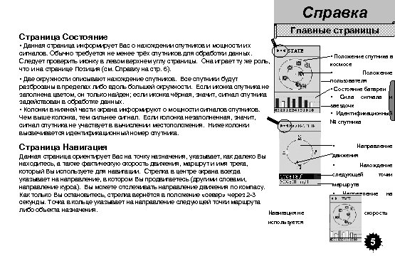 Справка Главные страницы Страница Состояние • Данная страница информирует Вас о нахождении спутников и