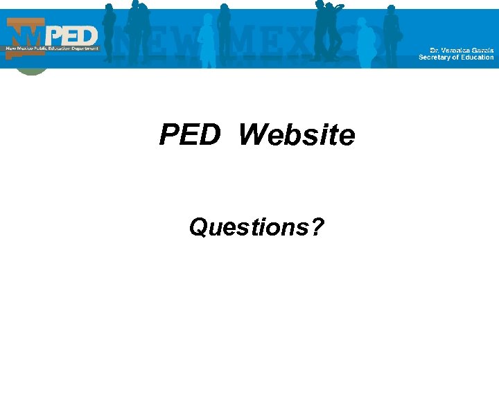 PED Website Questions? 