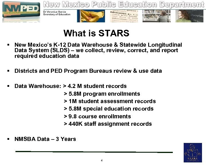  What is STARS § New Mexico’s K-12 Data Warehouse & Statewide Longitudinal Data